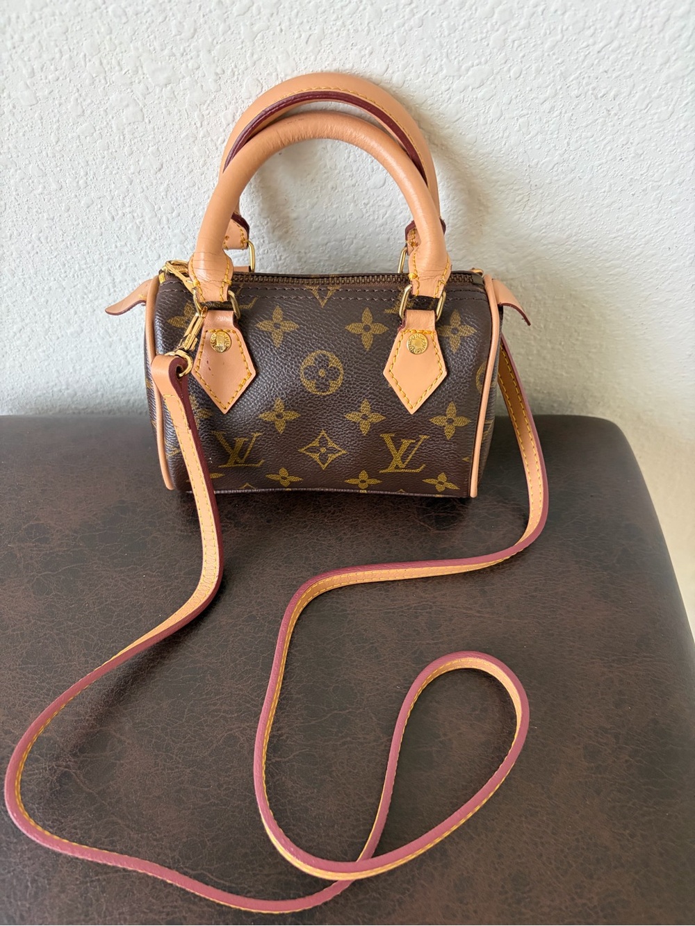 Vintage  Monogram NANO Mini Handbag with Crossbody Strap EUC
